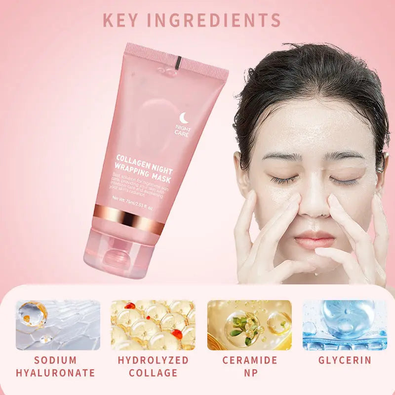 Collagen Night Wrapping Mask Facial Hydrating Moisturizing Peel-Off Mask eprolo