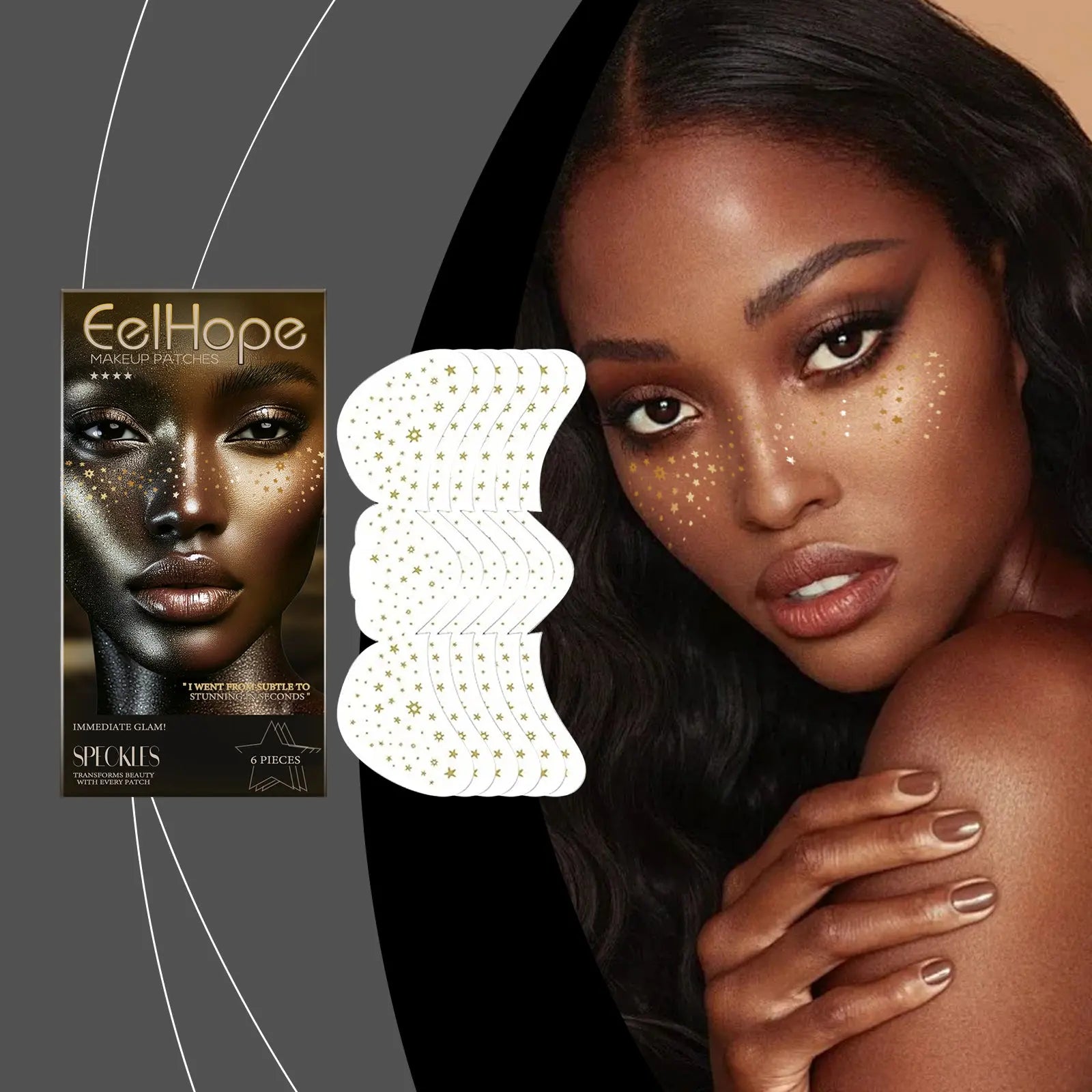 Eelhope Glitter Spot Tattooed Face Stickers Easily Create Natural Freckle Makeup Beauty Makeup eprolo