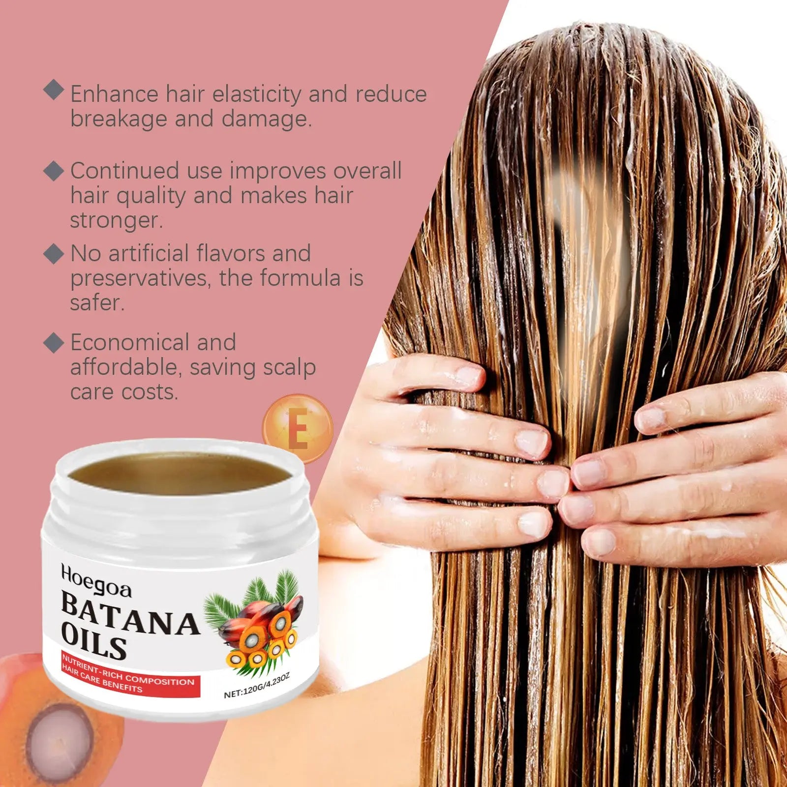 Hoegoa Batana Hair Care Oil Gently Nourishes Hair Follicles, Repairs Frizzy, Dry And Smooth Hair eprolo