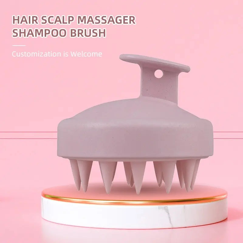 Wheat straw household scalp cleaning anti itch massage brush scratch head silicone hair wash brush eprolo