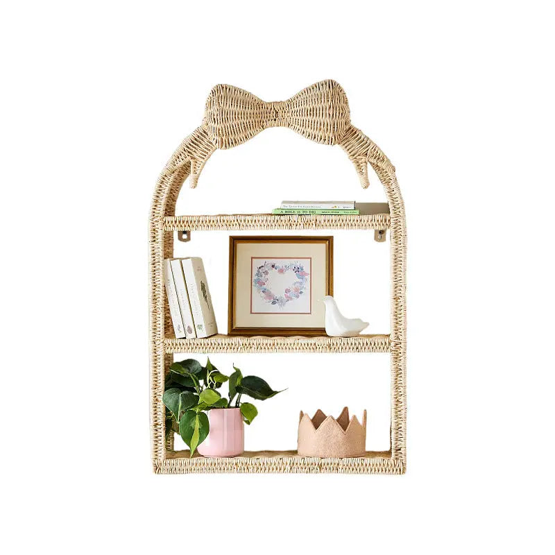 Butterfly Woven Storage Basket Wall Decoration Shelving Practical Hanging Ornament for Kids' Room and Guesthouse Woven Decor eprolo