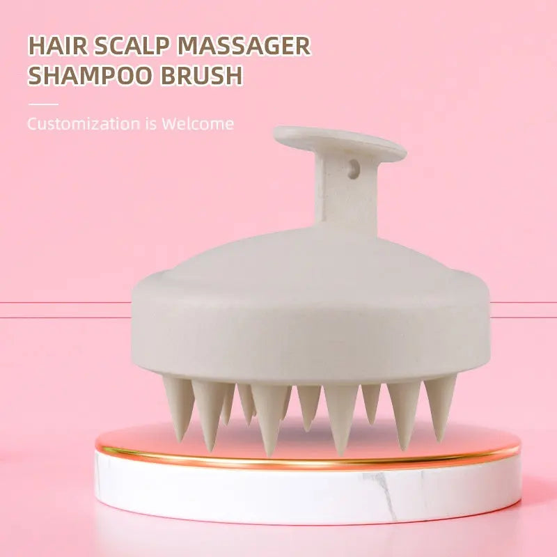 Wheat straw household scalp cleaning anti itch massage brush scratch head silicone hair wash brush eprolo