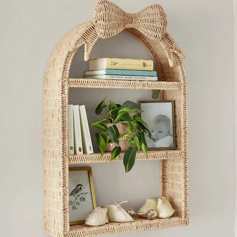 Butterfly Woven Storage Basket Wall Decoration Shelving Practical Hanging Ornament for Kids' Room and Guesthouse Woven Decor eprolo