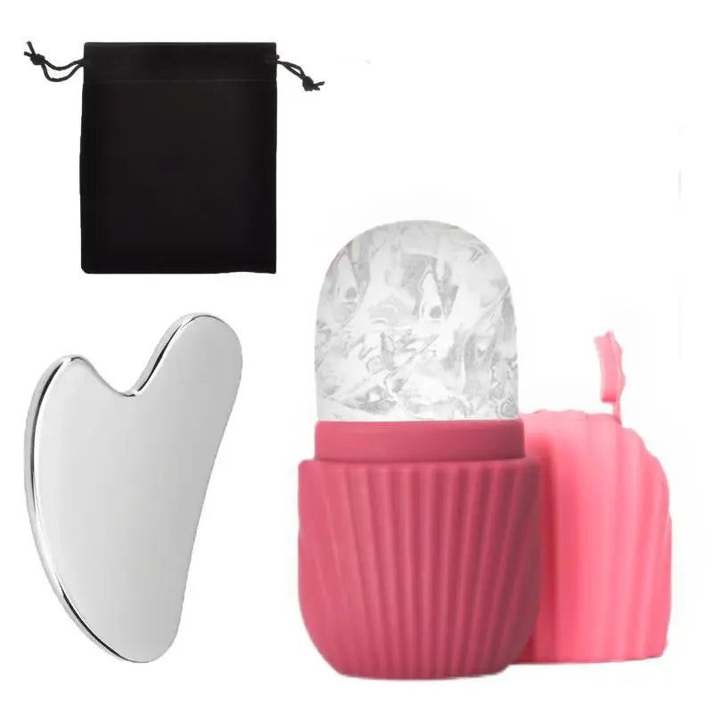 Silicone Ice Grid Scraping Plate Facial Care Tool Set with Storage Bag for Applying Ice Grid to Face eprolo