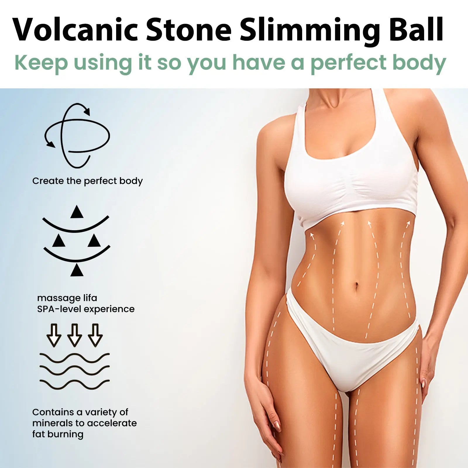 EELHOE Volcanic Stone Body Shaping Ball, Massage The Body To Lift The Muscles To Tighten The Belly Beauty Slimming Ball eprolo