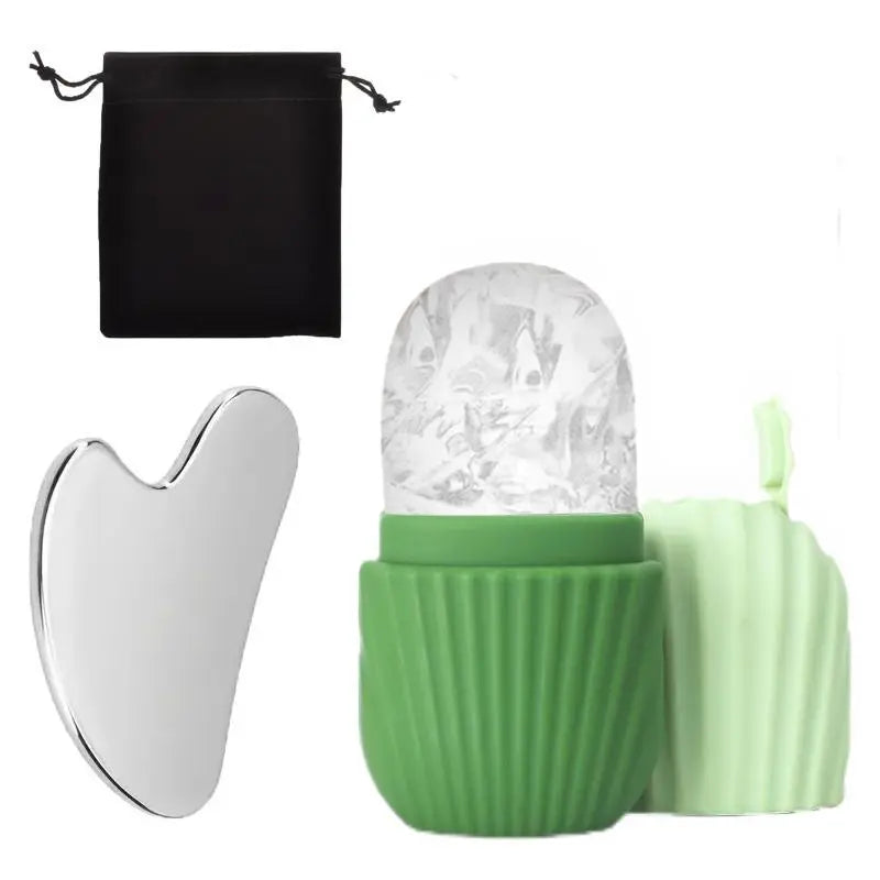 Silicone Ice Grid Scraping Plate Facial Care Tool Set with Storage Bag for Applying Ice Grid to Face eprolo
