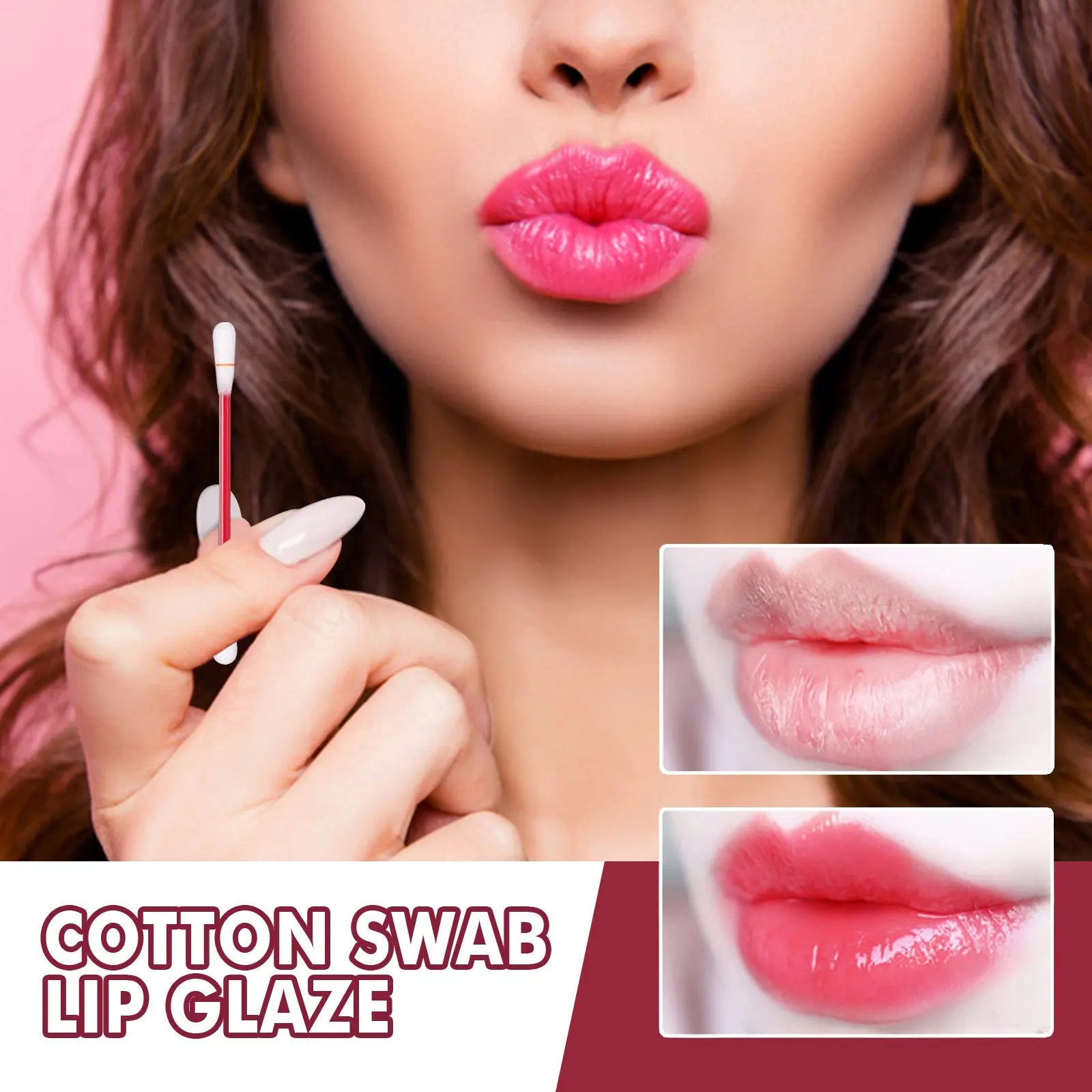 EELHOE Cotton Swab Lipstick, Portable Cigarette Case Lipstick Dye Lip Liquid Lip Gloss Lip Glaze Non-Stick Cup Moisture Lasting eprolo