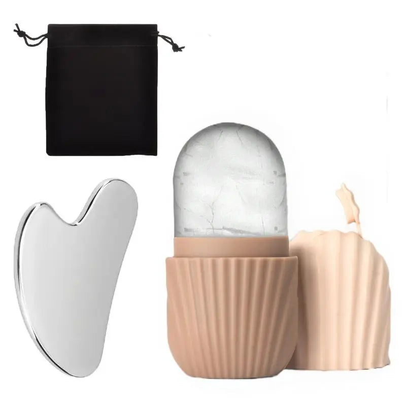 Silicone Ice Grid Scraping Plate Facial Care Tool Set with Storage Bag for Applying Ice Grid to Face eprolo