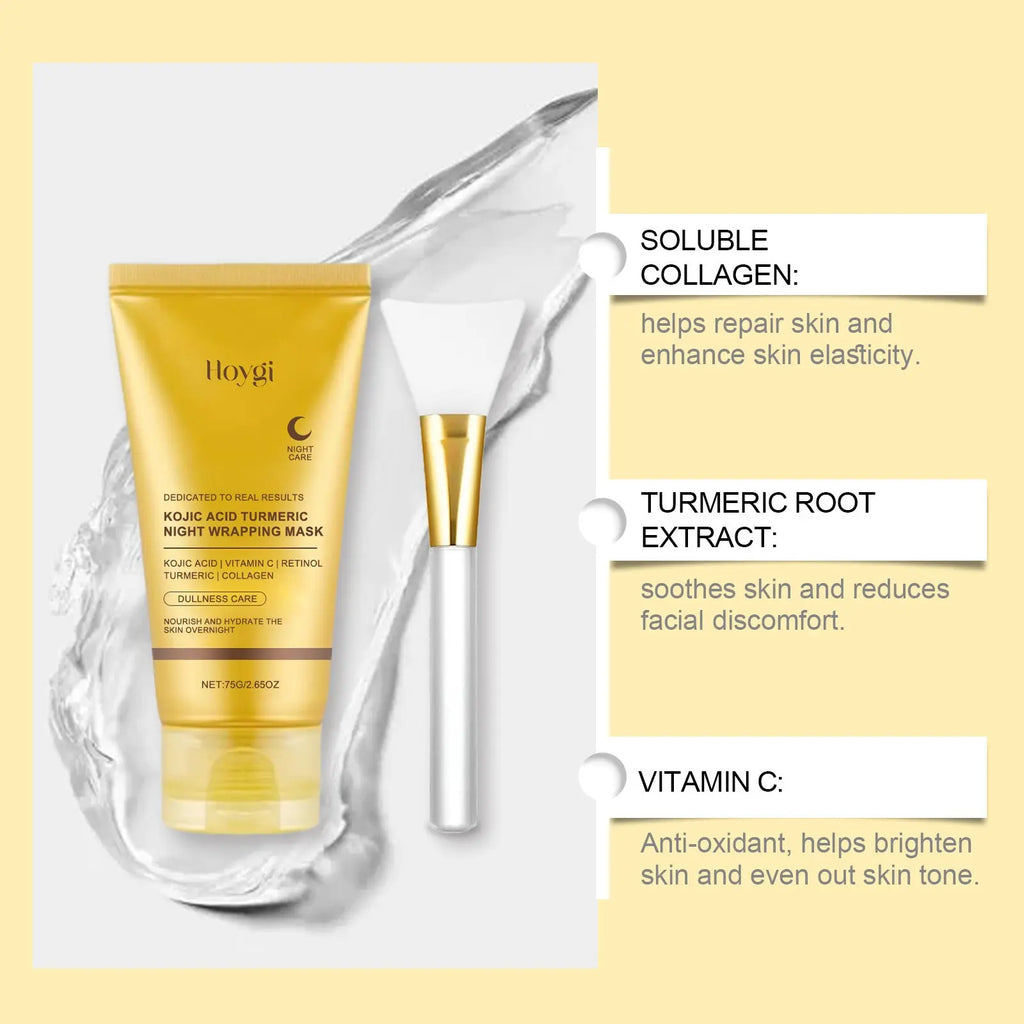 HOYGI Turmeric Plant Essence Peel-Off Mask Gentle Cleansing Hydrating Smooth Care Facial Mask eprolo
