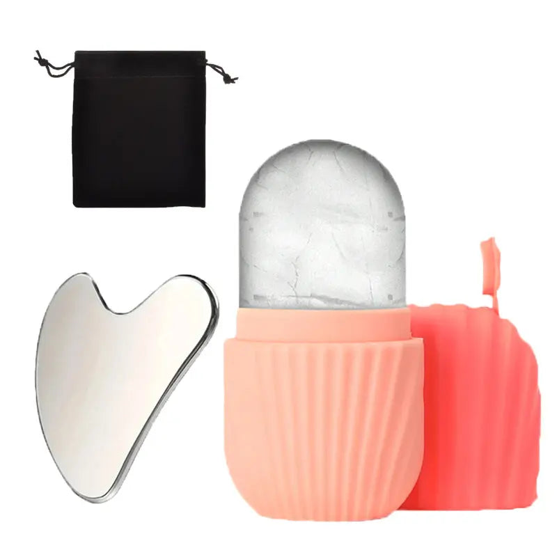 Silicone Ice Grid Scraping Plate Facial Care Tool Set with Storage Bag for Applying Ice Grid to Face eprolo