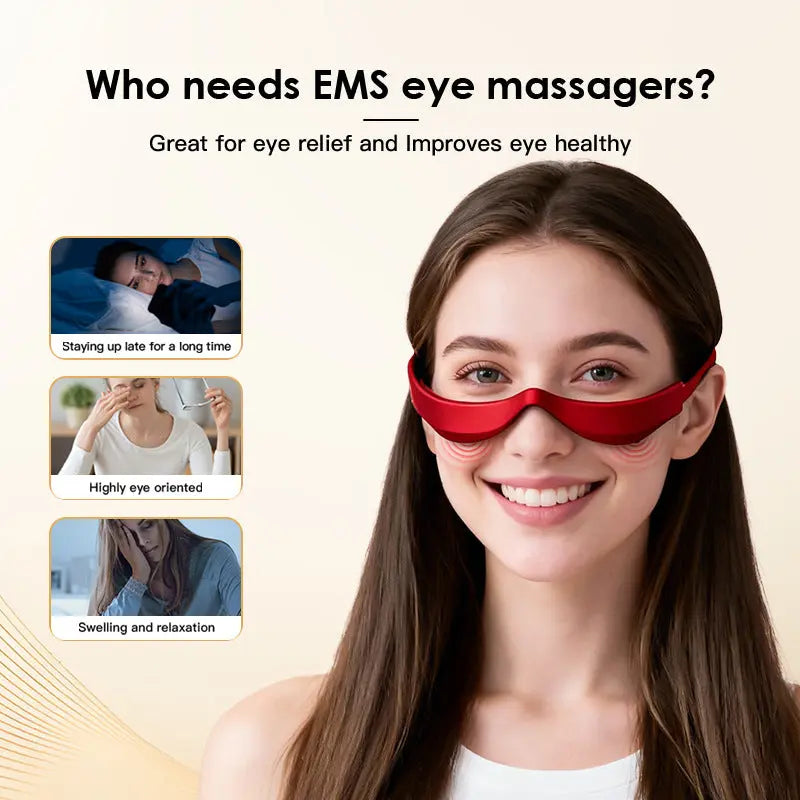 Eye Massager with 3D Red Light Therapy for Dark Circles, LED Beauty Eye Care Device eprolo