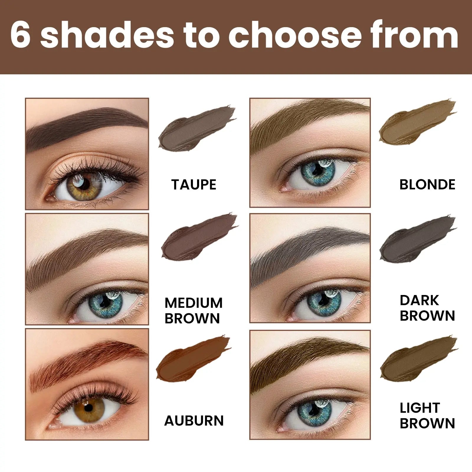EELHOE Perfect Brow Stencil Kit, Waterproof Smooth Easy Color No Smudge No Makeup Natural Three-Dimensional Eyebrow Cream eprolo