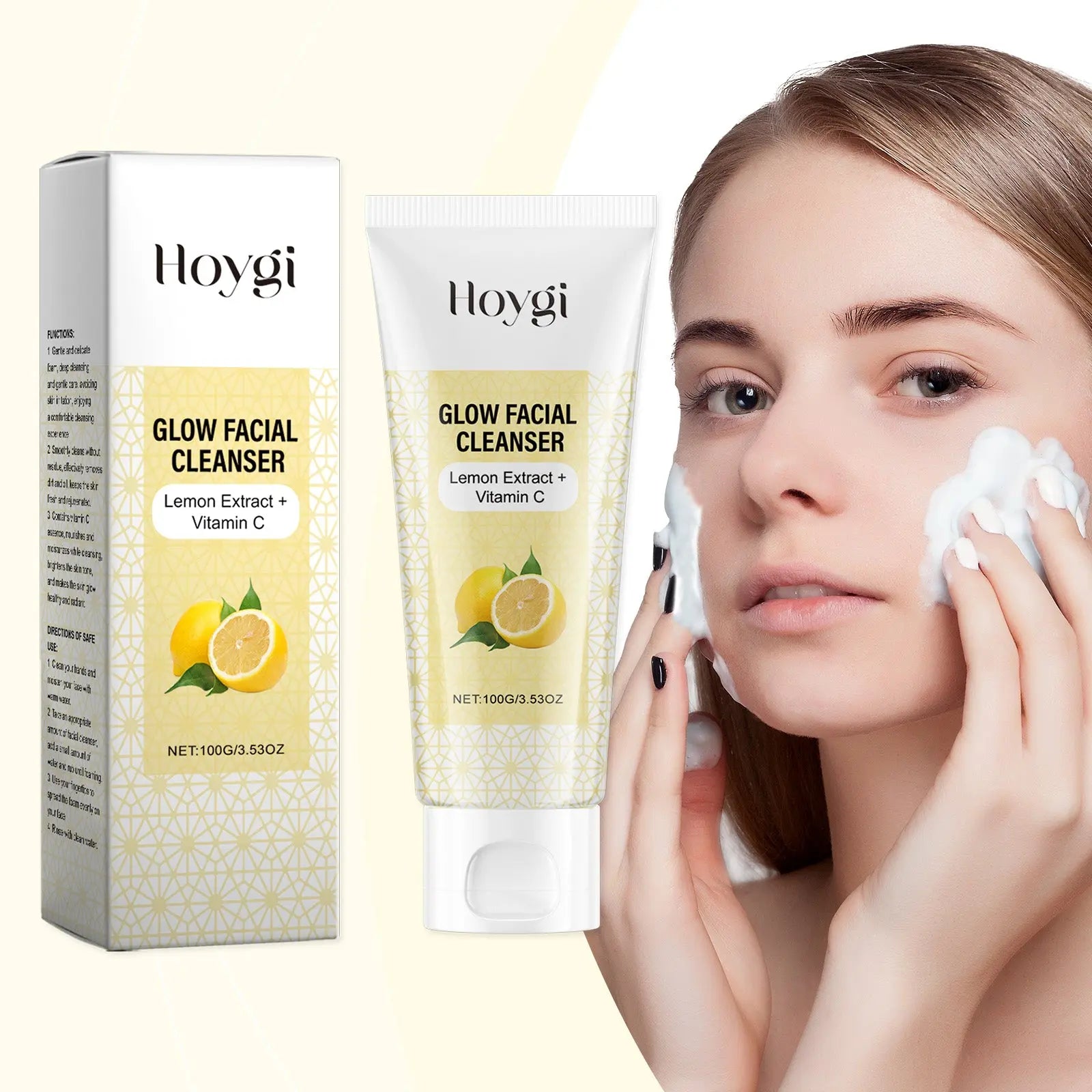 Hoygi Vitamin C Brightening Cleanser, Moisturizes And Soothes Facial Skin With A Clean, Hydrating, Non-Tightening Cleanser eprolo