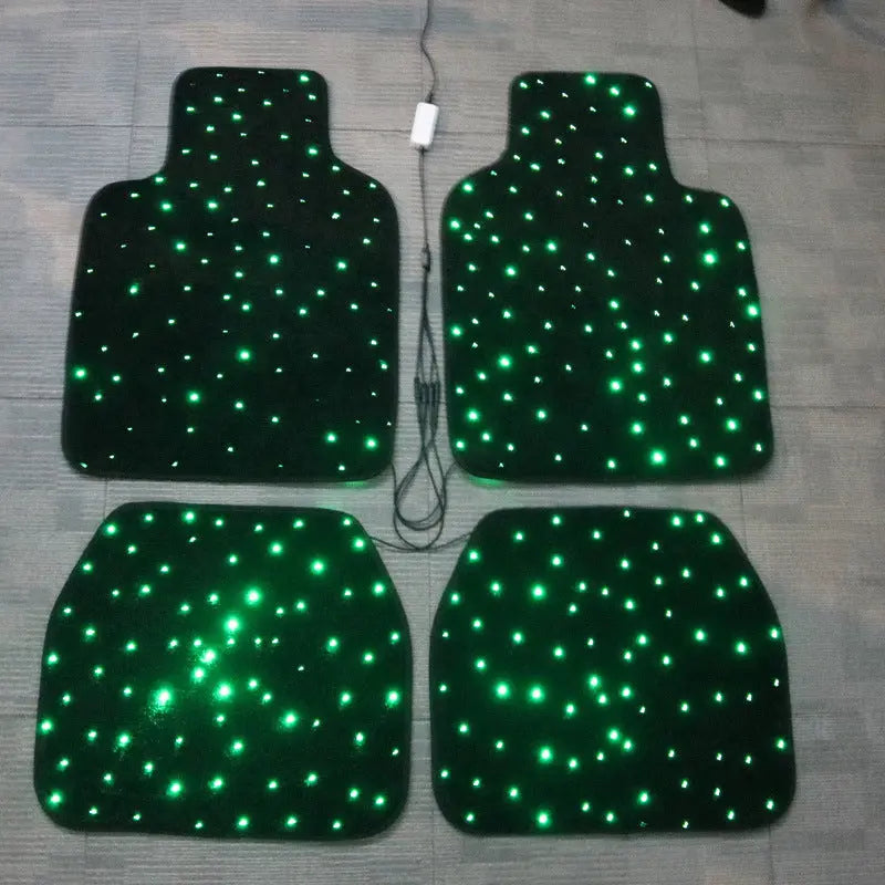 Car Fiber Optic Floor Mats Full Set of 4 Pieces with Starlight Effect eprolo