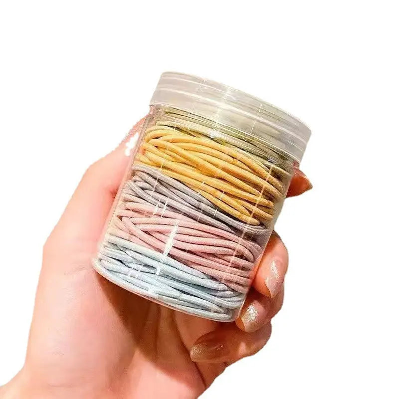 100 rubber bands canned headband macaron rubber band versatile rubber band hair tie rope eprolo