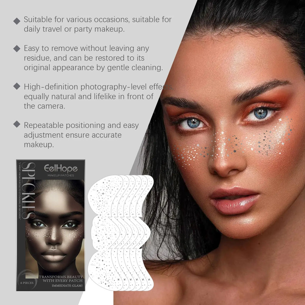 Eelhope Spot Makeup Patch Glitter Spot Tattoo Stickers Easily Create Freckle Makeup Contouring Patch eprolo
