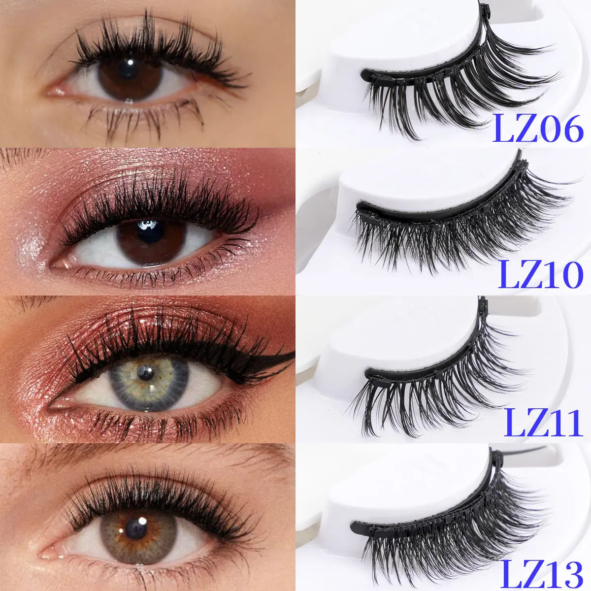 Waterproof Reusable Natural Thick No Glue Required Eyelashes eprolo