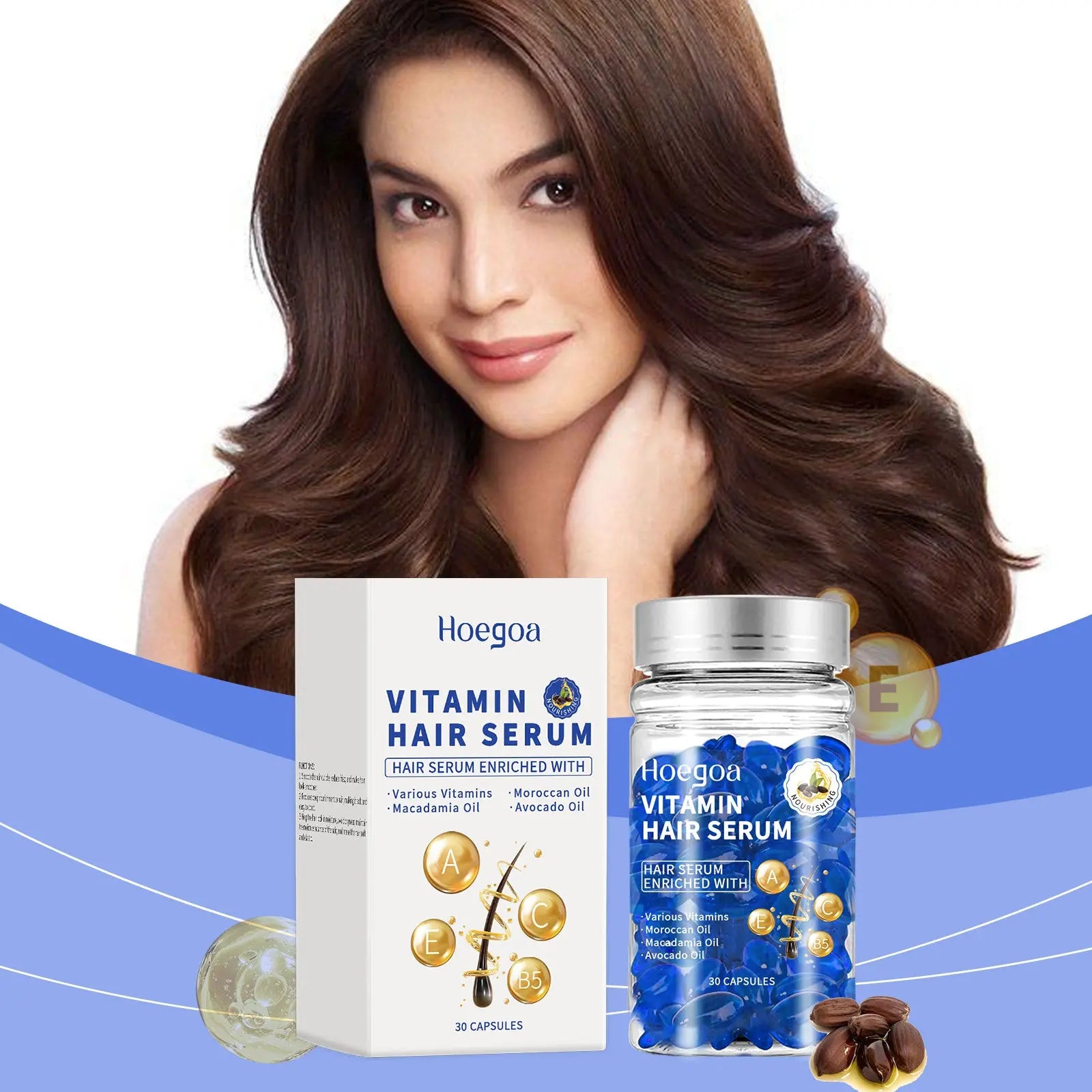 Hoegoa Vitamin Hair Care Essence Capsules, Nourish And Repair Frizzy Hair, Soft And Glossy Hair Care Capsules eprolo