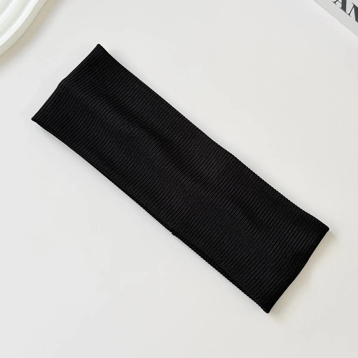 Cotton Elastic Headband Wide Sweat-Absorbent Band, Solid Color, Multi-Functional Headwear eprolo