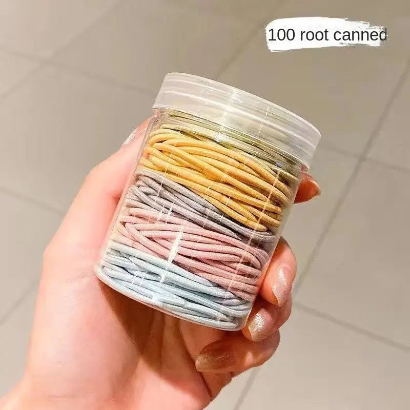 100 rubber bands canned headband macaron rubber band versatile rubber band hair tie rope eprolo