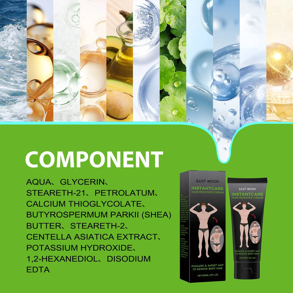 East Moon Hair Removal Cream For Men, Arms, Armpits And Legs Gentle And Non-Irritating Body Clean Skin Hair Removal Cream eprolo