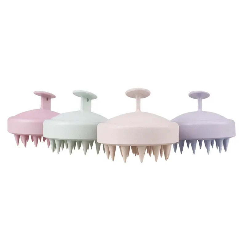 Wheat straw household scalp cleaning anti itch massage brush scratch head silicone hair wash brush eprolo