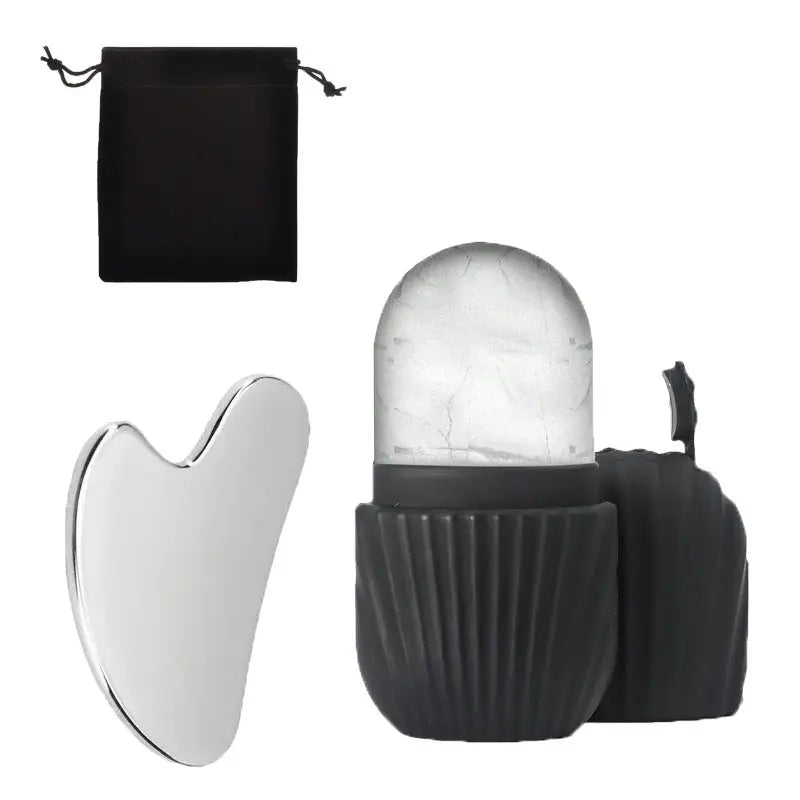 Silicone Ice Grid Scraping Plate Facial Care Tool Set with Storage Bag for Applying Ice Grid to Face eprolo
