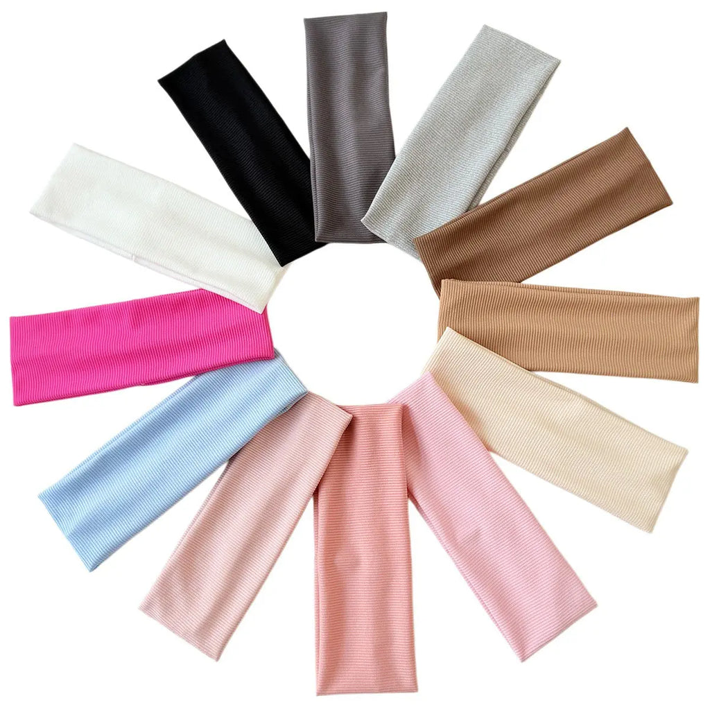 Cotton Elastic Headband Wide Sweat-Absorbent Band, Solid Color, Multi-Functional Headwear eprolo