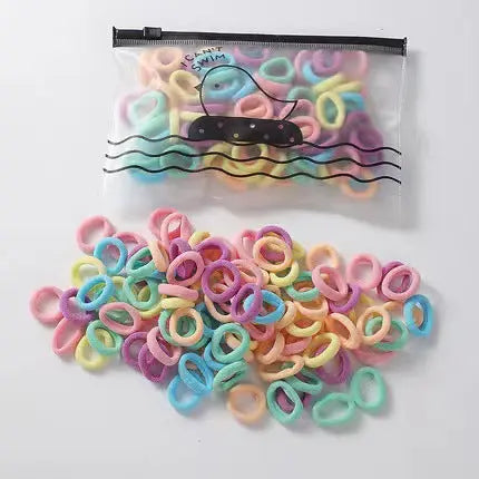 100 rubber bands canned headband macaron rubber band versatile rubber band hair tie rope eprolo