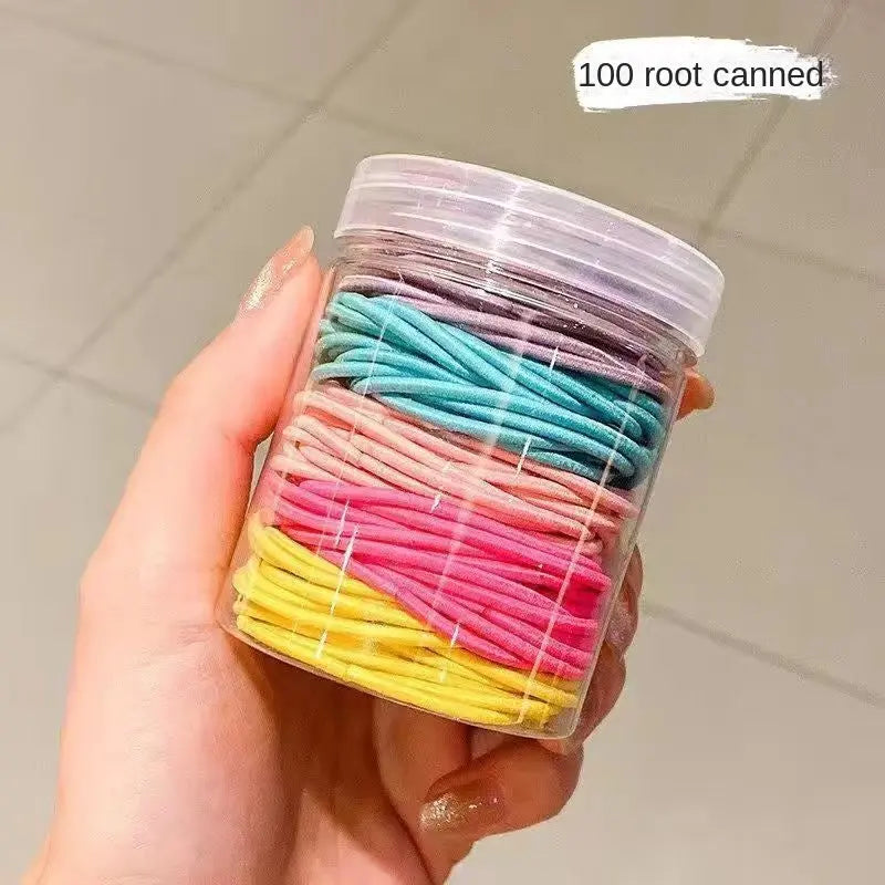 100 rubber bands canned headband macaron rubber band versatile rubber band hair tie rope eprolo