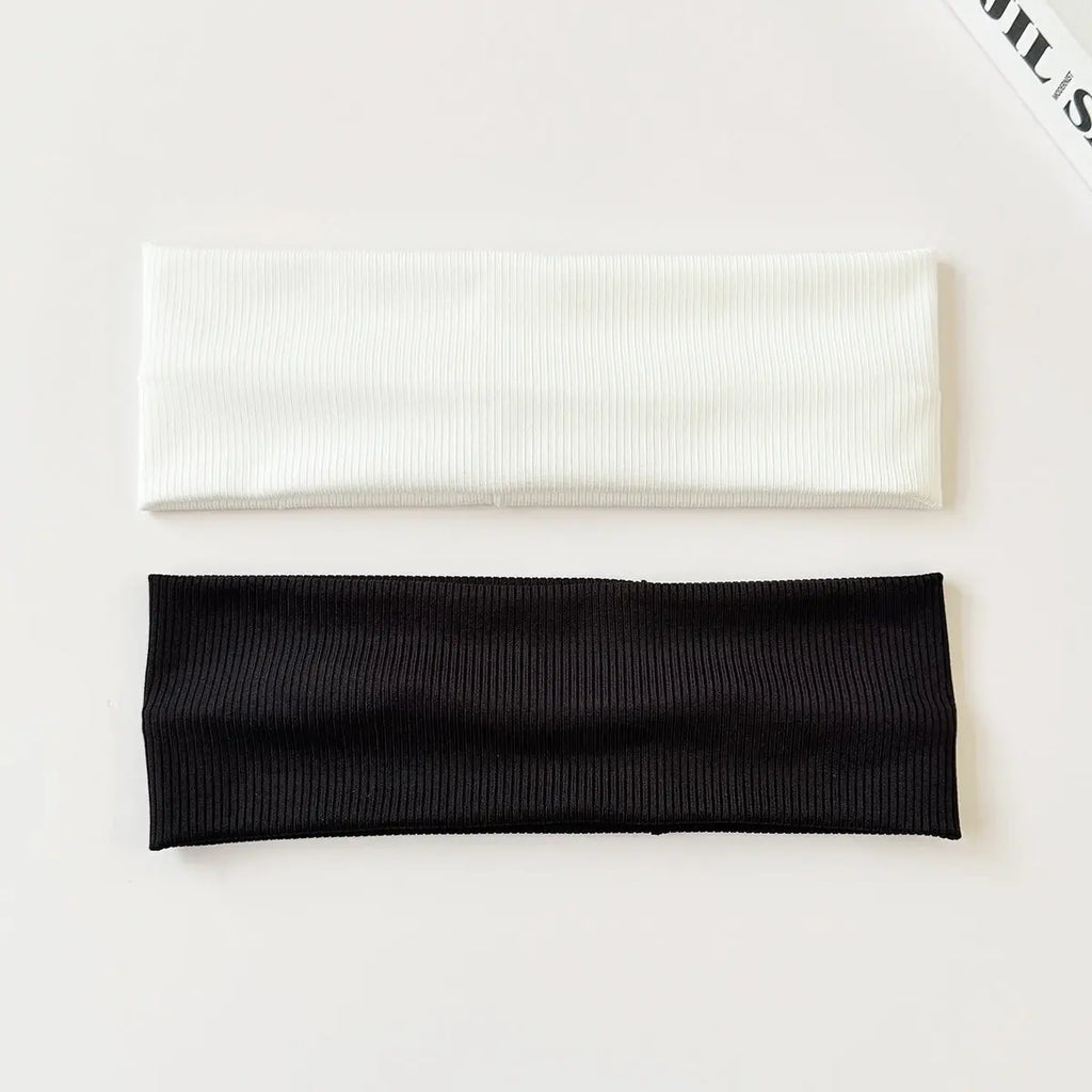 Cotton Elastic Headband Wide Sweat-Absorbent Band, Solid Color, Multi-Functional Headwear eprolo