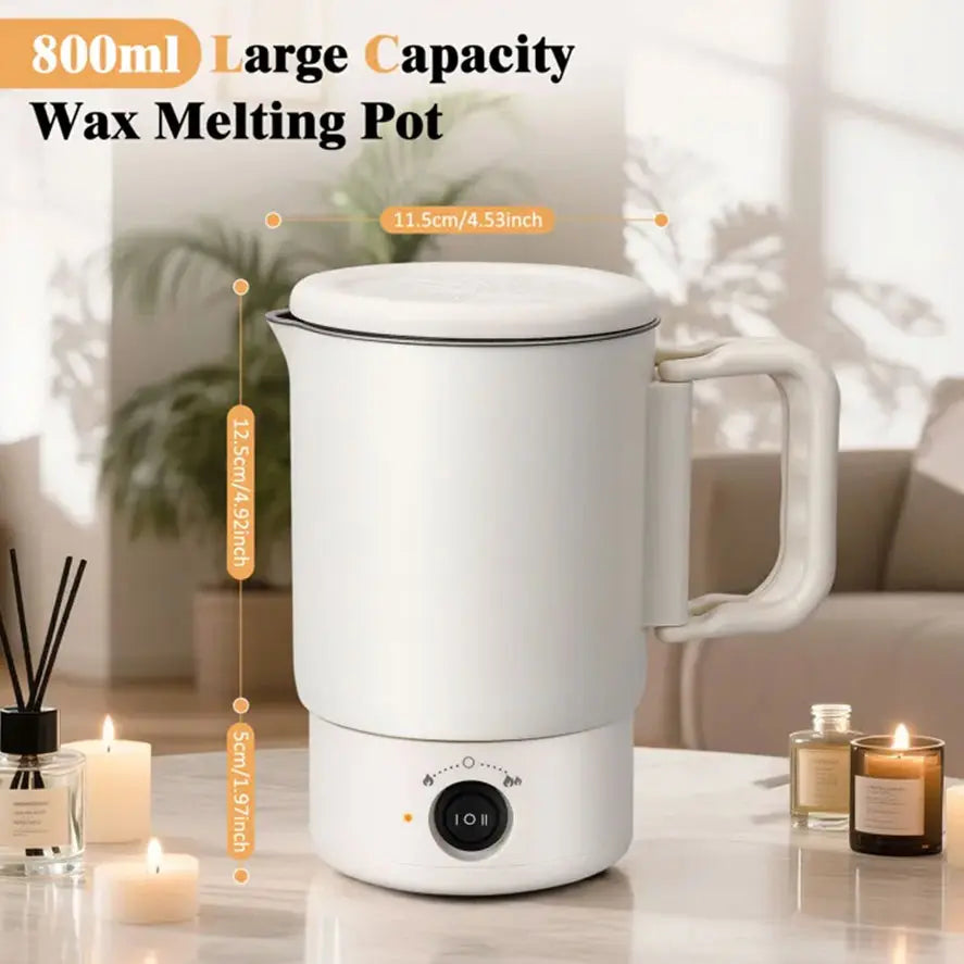A47U 800ml Electric Wax Kettle, Candle Making Pouring Pot with Thermometer, DIY Craft Tool Kit for Beginners, UK Plug eprolo