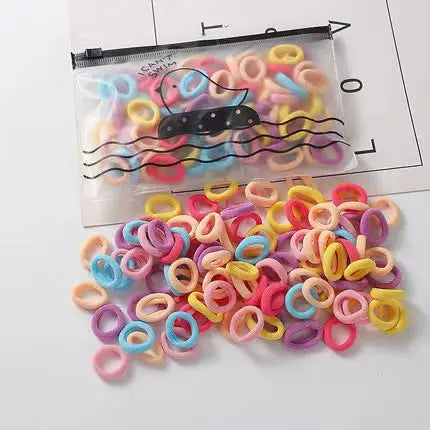 100 rubber bands canned headband macaron rubber band versatile rubber band hair tie rope eprolo