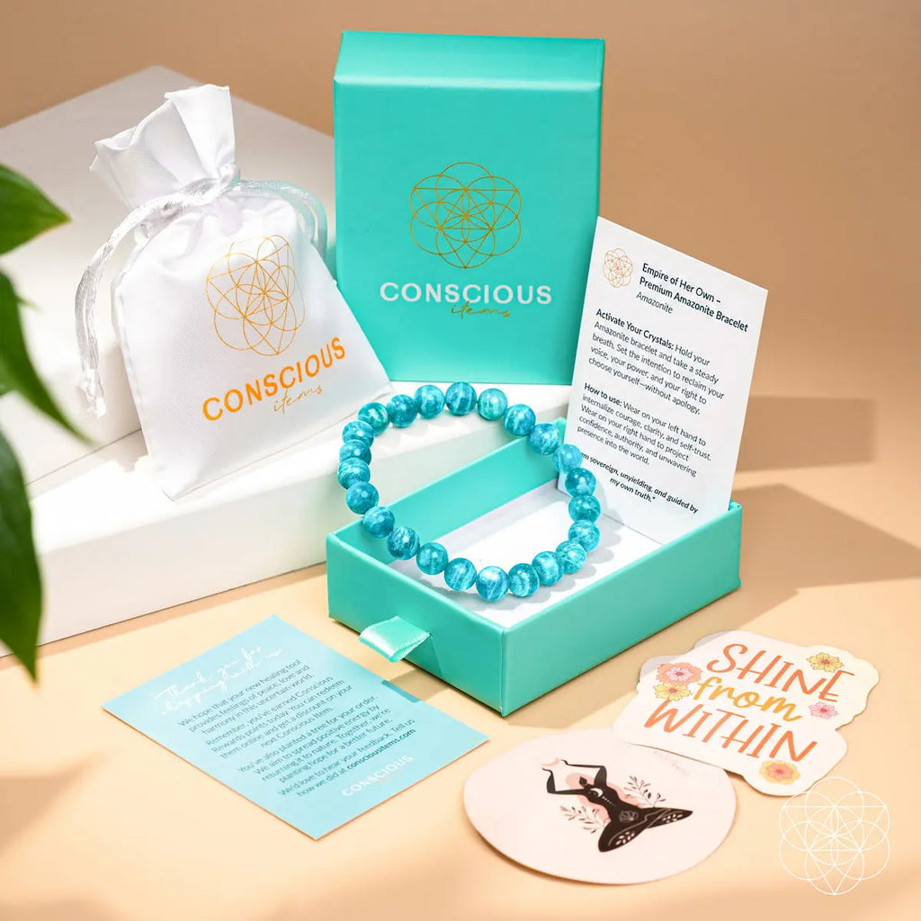 Empire of Her Own – Premium Blue Amazonite Bracelet Conscious Items