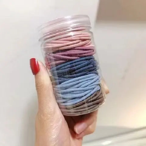 100 rubber bands canned headband macaron rubber band versatile rubber band hair tie rope eprolo