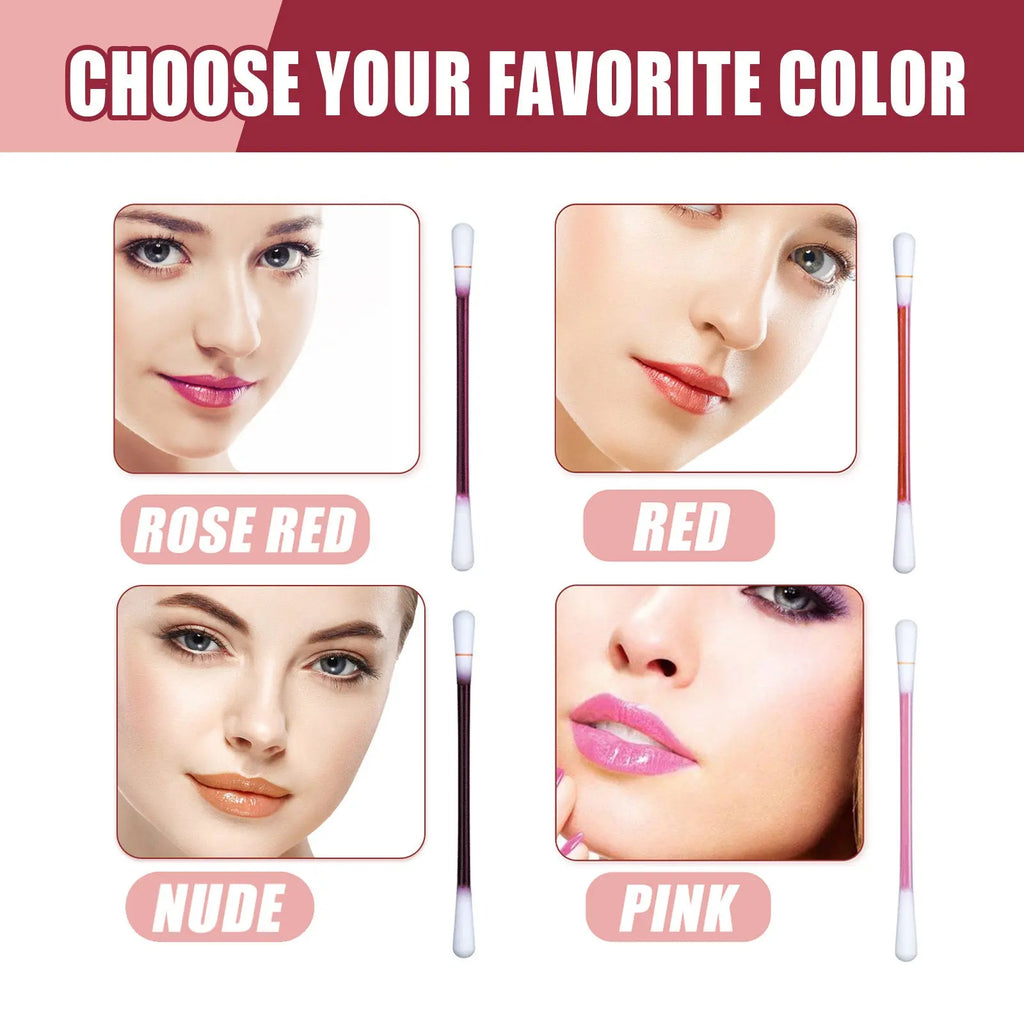 EELHOE Cotton Swab Lipstick, Portable Cigarette Case Lipstick Dye Lip Liquid Lip Gloss Lip Glaze Non-Stick Cup Moisture Lasting eprolo