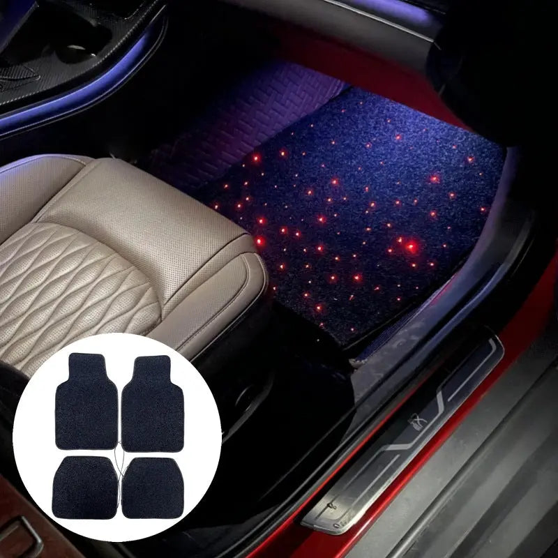 Car Fiber Optic Floor Mats Full Set of 4 Pieces with Starlight Effect eprolo