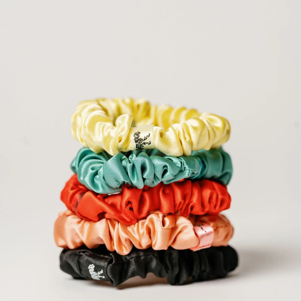 Organic Silk Small Scrunchie Jade Green LINA LENNOX