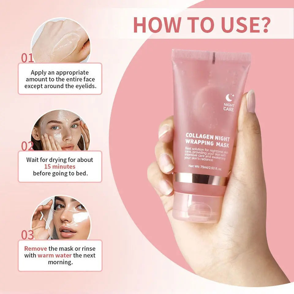 Collagen Night Wrapping Mask Facial Hydrating Moisturizing Peel-Off Mask eprolo