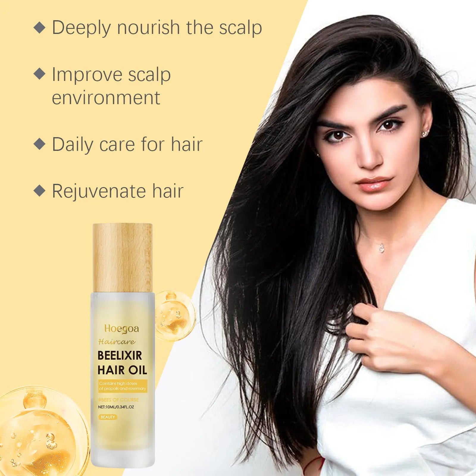 Hoegoa Honey Hair Care Essential Oil Honey Rosemary Scalp Repair Smooth And Moist Hair Care Essential Oil eprolo