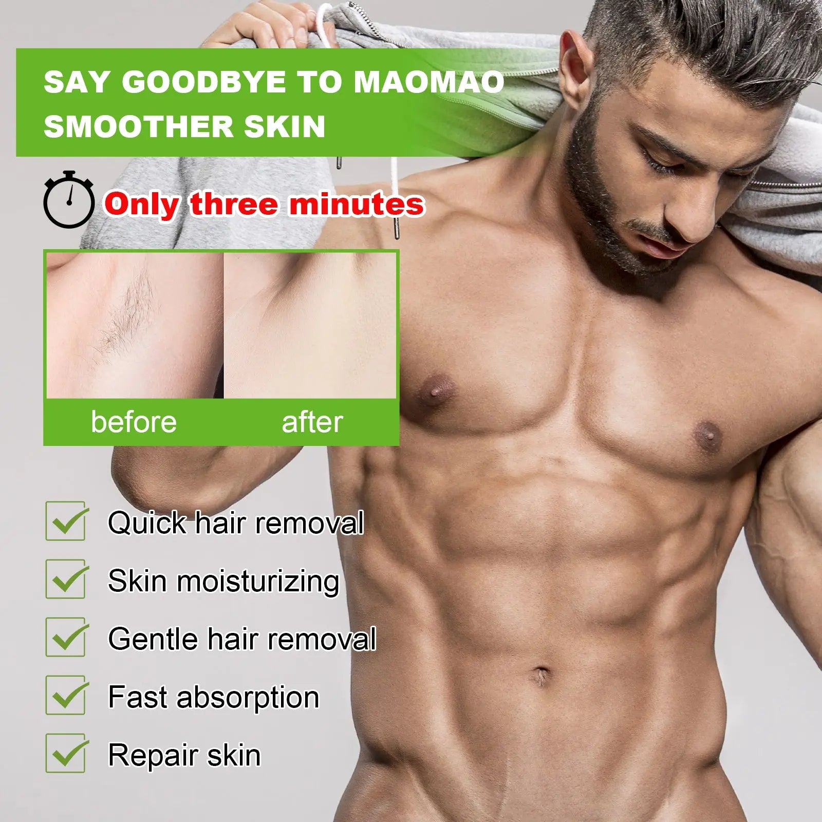 East Moon Hair Removal Cream For Men, Arms, Armpits And Legs Gentle And Non-Irritating Body Clean Skin Hair Removal Cream eprolo