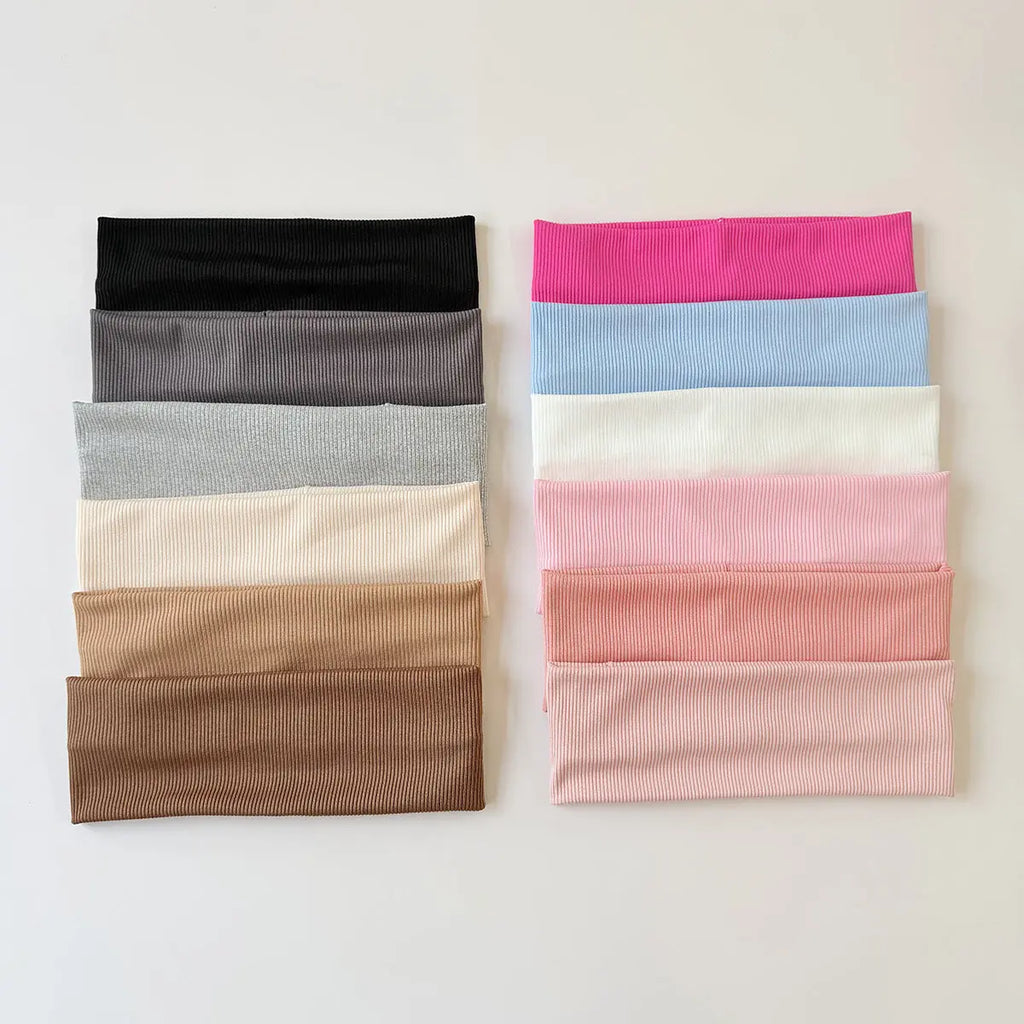 Cotton Elastic Headband Wide Sweat-Absorbent Band, Solid Color, Multi-Functional Headwear eprolo