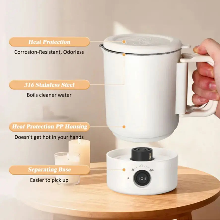 A47U 800ml Electric Wax Kettle, Candle Making Pouring Pot with Thermometer, DIY Craft Tool Kit for Beginners, UK Plug eprolo