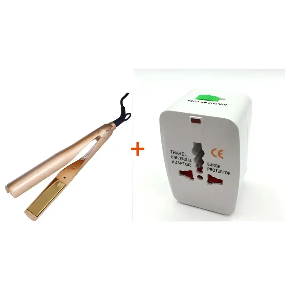 Gold Ceramic Flat Iron for Curly Hair Care Royalessencelux