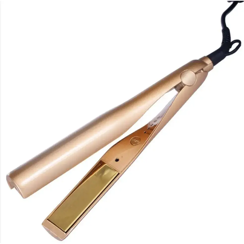 Gold Ceramic Flat Iron for Curly Hair Care Royalessencelux